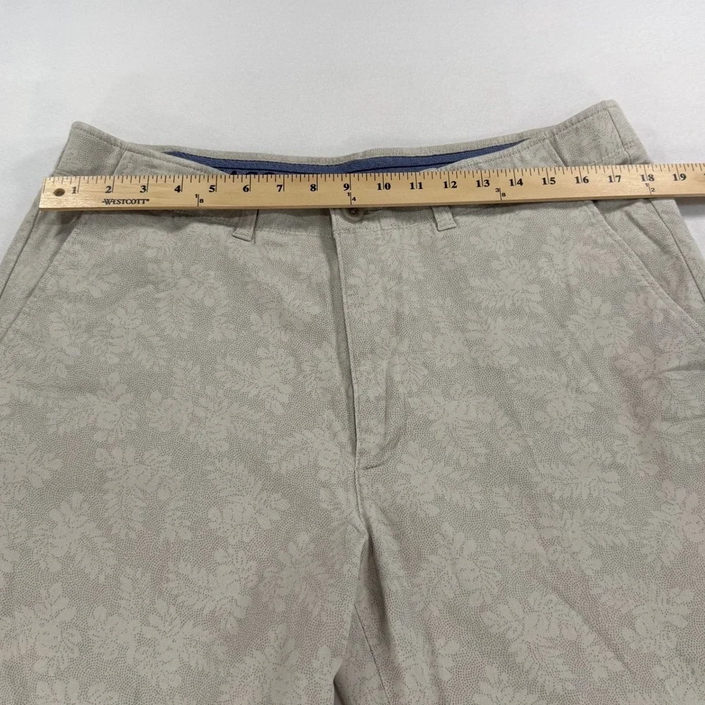 Haggar Floral Hawaiian Chino Khaki Coastal Comfort Shorts Mens 36 Tan Beige
